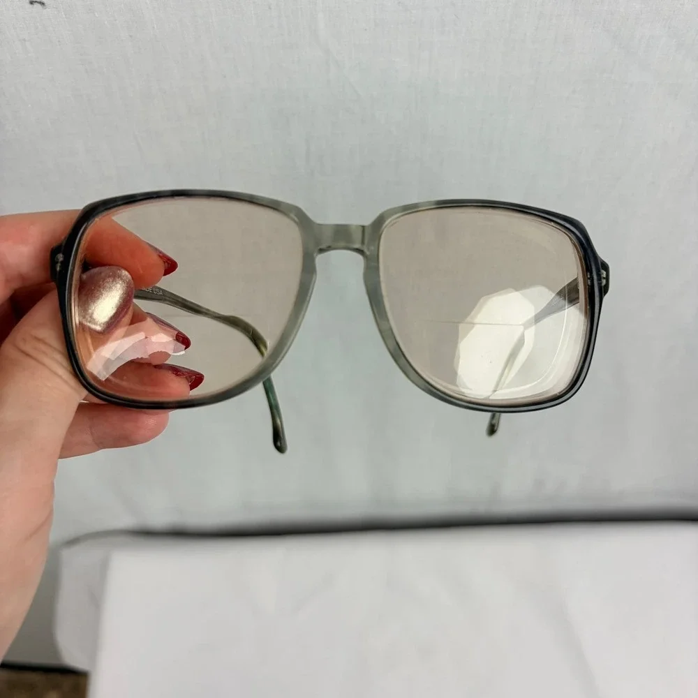 Abbot SRO 145 Handmade USA Grey Marbled Rectangular‎ Bifocal Eyeglasses Frames